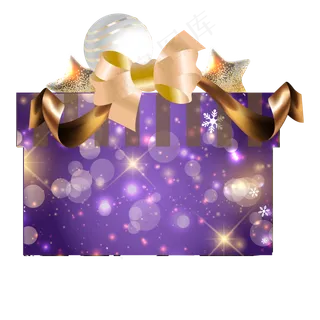 圣诞节紫色彩带邀请函贺卡装饰,免抠元素