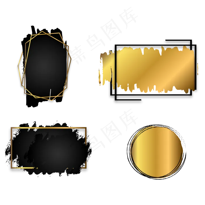 黑金线条笔刷边框(2000*2000px 300 dpi )ai矢量模版下载