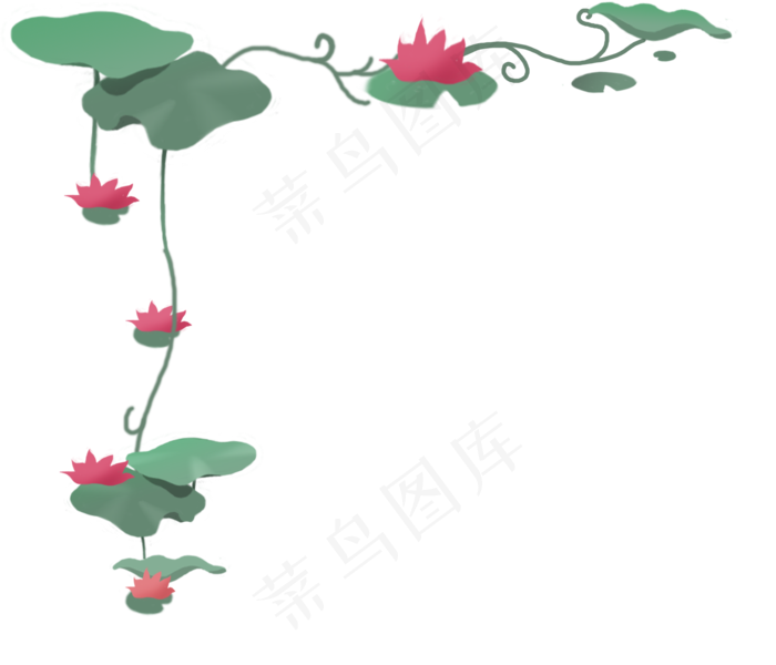 荷花荷叶莲蓬边框