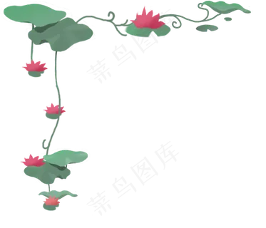 荷花荷叶莲蓬边框