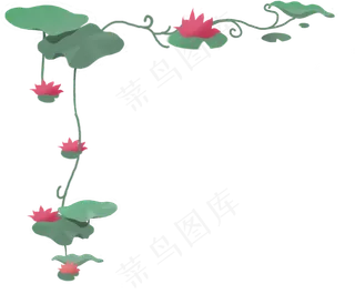 荷花荷叶莲蓬边框
