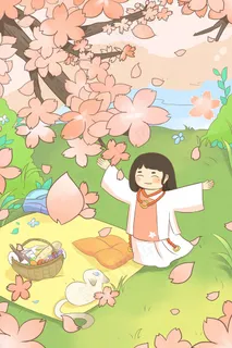 春天踏青游玩野炊野餐赏花桃花开樱花季