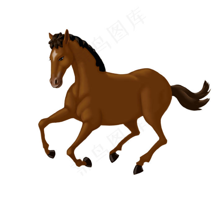 小物插画动物棕色马匹免扣素材,免抠元素