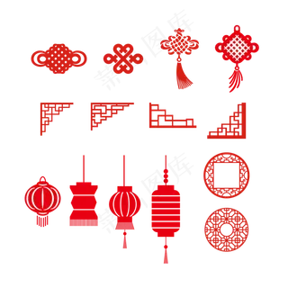 春节装饰元素素材,免抠元素