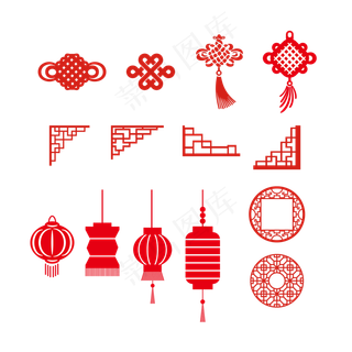 春节装饰元素素材,免抠元素