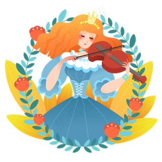 女生节拉小提琴女孩,免抠元素