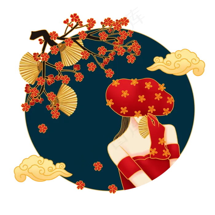 中国国潮风(2000X2000(DPI:300))psd模版下载