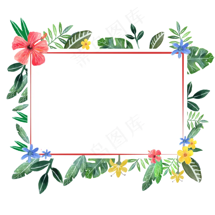 植物鲜花纹边框春天,免抠元素(2000*2000px 300 dpi )psd模版下载