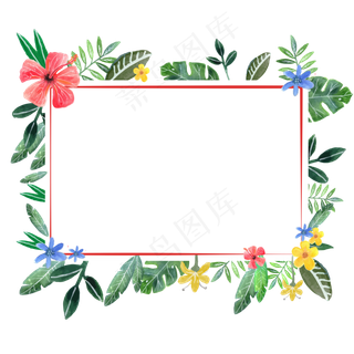 植物鲜花纹边框春天,免抠元素