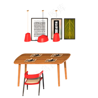 3D立体家装节餐桌,免抠元素