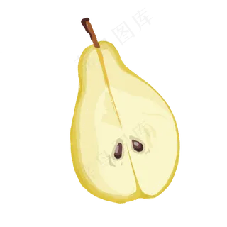 梨肉手绘卡通素材