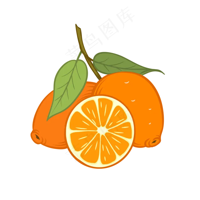新鲜水果橙子矢量图ai矢量模版下载