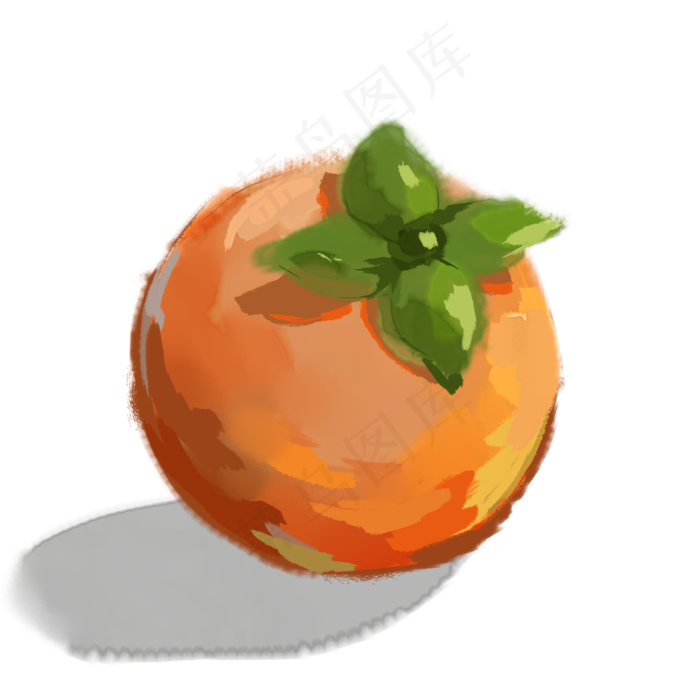 手绘水果柿子免扣素材
