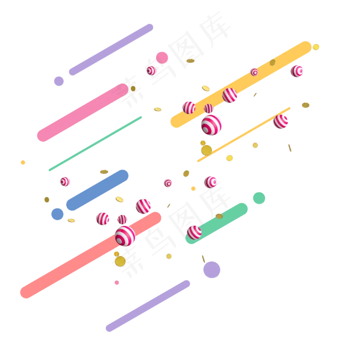 双十一漂浮彩带,免抠元素(4167*4167px 300 dpi )ai矢量模版下载