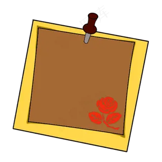 红色玫瑰装饰便签