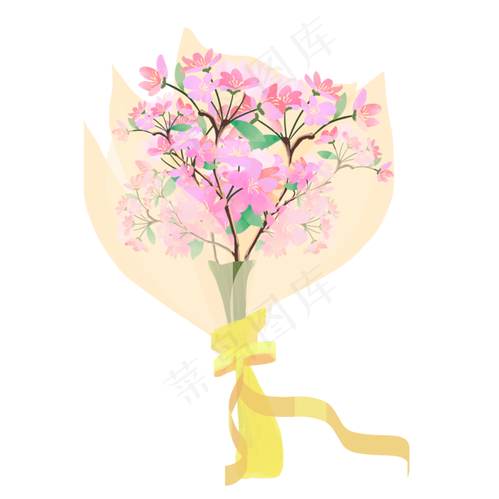春季粉色樱花树枝樱花花束PNG(2000X2000(DPI:72))psd模版下载