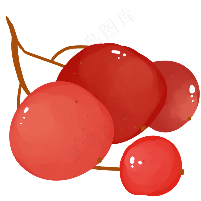 绿色可爱四个山楂