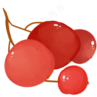 绿色可爱四个山楂