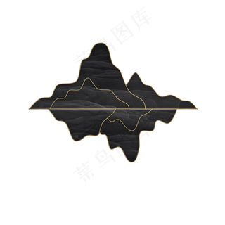 立体山水装饰png图