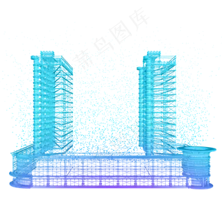 楼空间建筑科技商业智能魔幻数据,免抠元素