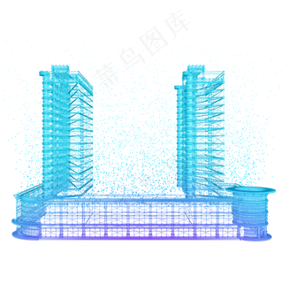 楼空间建筑科技商业智能魔幻数据,免抠元素