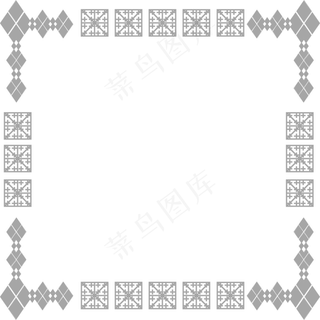 灰色简约边框元素,免抠元素