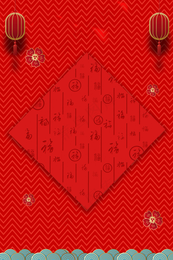 元宵节通用边框海报背景