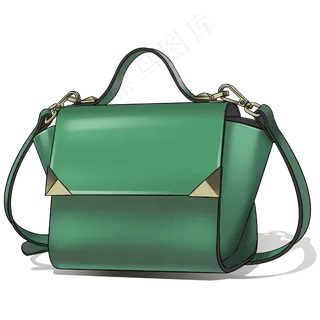 三八妇女节女神的绿色手提包,免抠元素