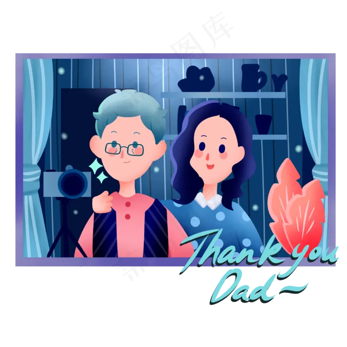 父女合影拍照(3000X3000(DPI:300))psd模版下载