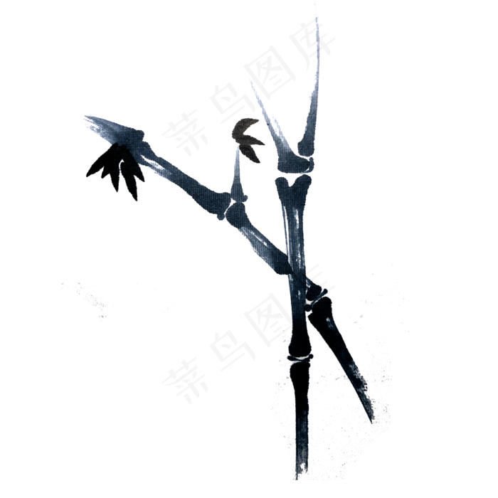 竹子墨竹水墨国画简约线条枯笔P(3000X3000(DPI:300))psd模版下载