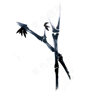 竹子墨竹水墨国画简约线条枯笔P 竹子墨竹水墨国画简约线条枯笔P