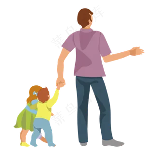 卡通父亲和孩子矢量素材
