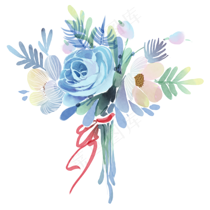 水彩手绘花朵元素