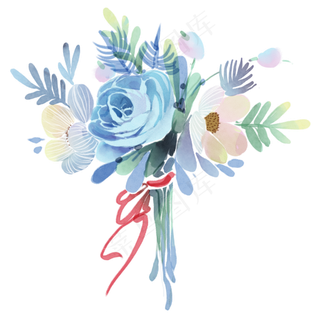 水彩手绘花朵元素