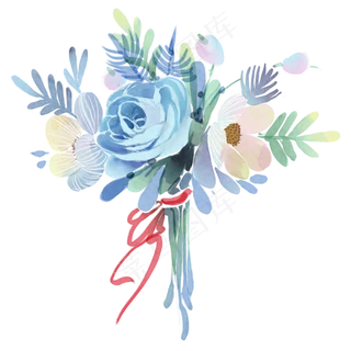 水彩手绘花朵元素