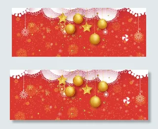 圣诞节卡通白色banner