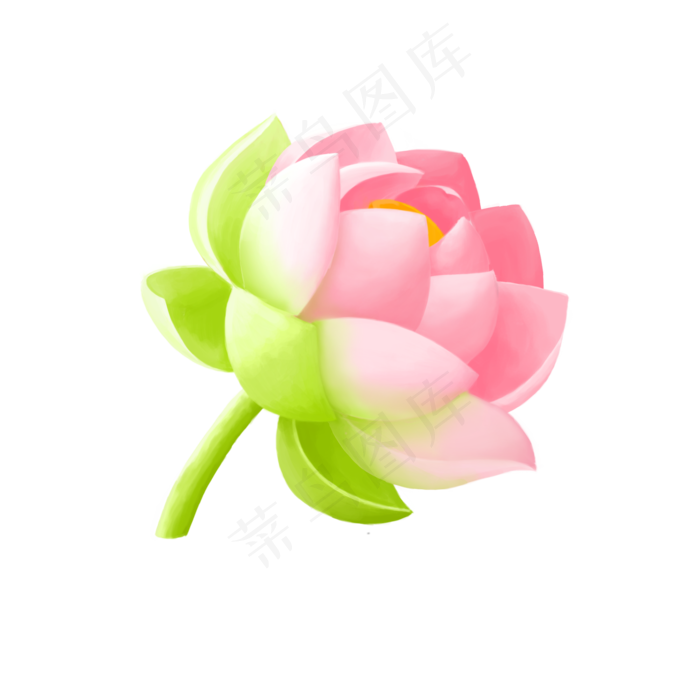 手绘荷花元素(2000X2000(DPI:300))psd模版下载