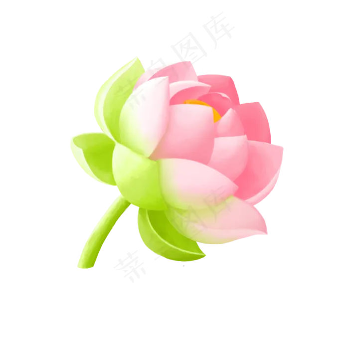手绘荷花元素(2000X2000(DPI:300))psd模版下载