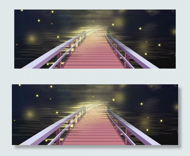 手绘插画简约星空爱情