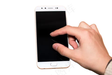 触屏白色的手机png素材
