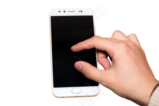 触屏白色的手机png素材