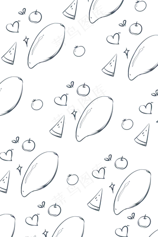 手绘芒果底纹装饰,免抠元素