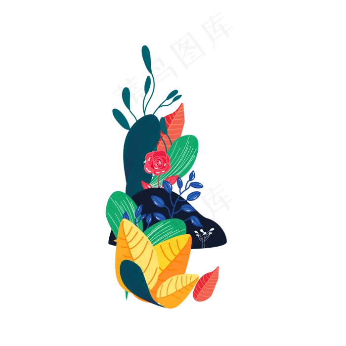 美丽植物装饰下载(2000X2000(DPI:300))psd模版下载