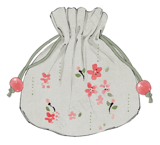 古风古代中国风钱袋锦囊香囊绿色