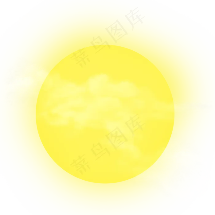 手绘黄色的月光免抠图(2000X2000(DPI:300))psd模版下载