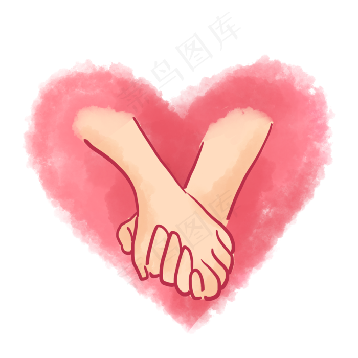 情人节情侣手牵手PNG免抠素材