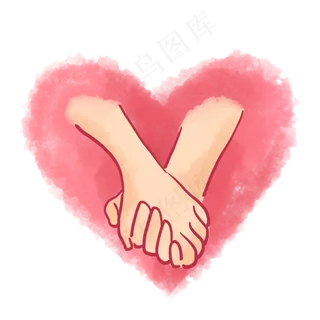情人节情侣手牵手PNG免抠素材