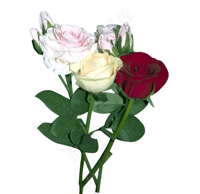 情人节鲜花红色黄色玫瑰花束(2672*2592px 300 dpi )