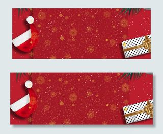 圣诞节卡通红色banner