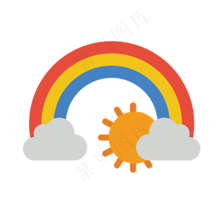 美丽彩虹卡通免扣素材,免抠元素